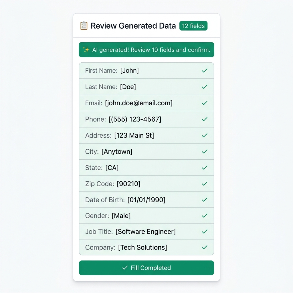 Step 4 — Auto-fill completed